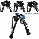 6-9" Hunting Rifle Bipod Spring Return 360° Swivel Picatinny Rail Mount Adapter