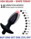 10-SPEED-VIBRATOR-VIBRATING-SILICONE-ANAL-BUTT-PLUG-SEX TOY-COUPLE-WOMEN-GIFT-US