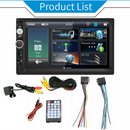 7" Double 2 DIN Car MP5 Player Bluetooth Touch Screen Stereo Radio With Camera