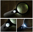 45X Magnifying Glass Handheld Magnifier 3 LED Light Reading Lens Jewelry Loupe