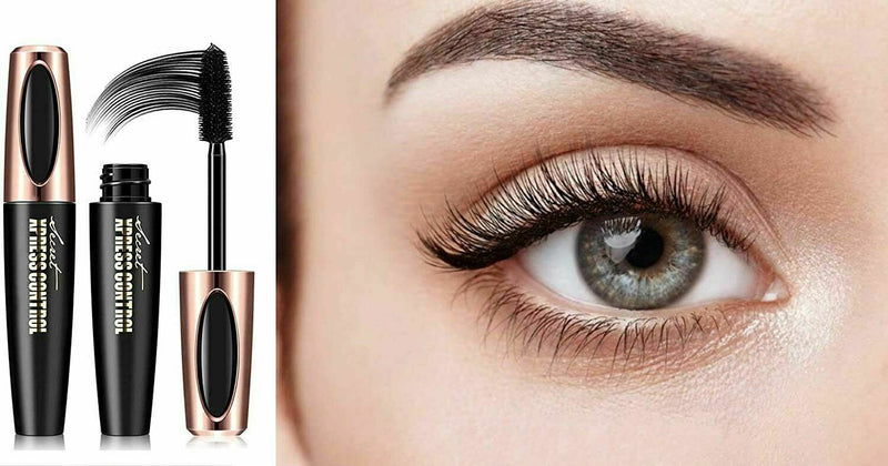 2 PC 4D Silk Fiber Eyelash Mascara Extension Makeup Black Waterproof Eye Lashes