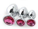 Diamond Stainless Steel Jeweled Anal Butt Plug Multi-Color Buttplug Set