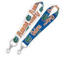 WinCraft NCAA University Florida Gators 1" Inch Lanyard Key Strap, Metal Ring, Blue, Green, Orange, White, Navy, Orange