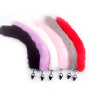 False Fox Tail With Metal Anal-Butt Plug Buttplug Cosplay Game Toy Games Romance