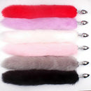 False Fox Tail With Metal Anal-Butt Plug Buttplug Cosplay Game Toy Games Romance