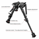 6-9" Hunting Rifle Bipod Spring Return 360° Swivel Picatinny Rail Mount Adapter