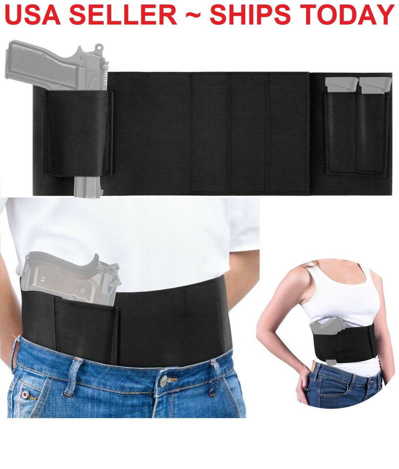 Belly Band Concealed Pistol Gun Carry Waist Holster Under Shirt Coat Hidden Belt