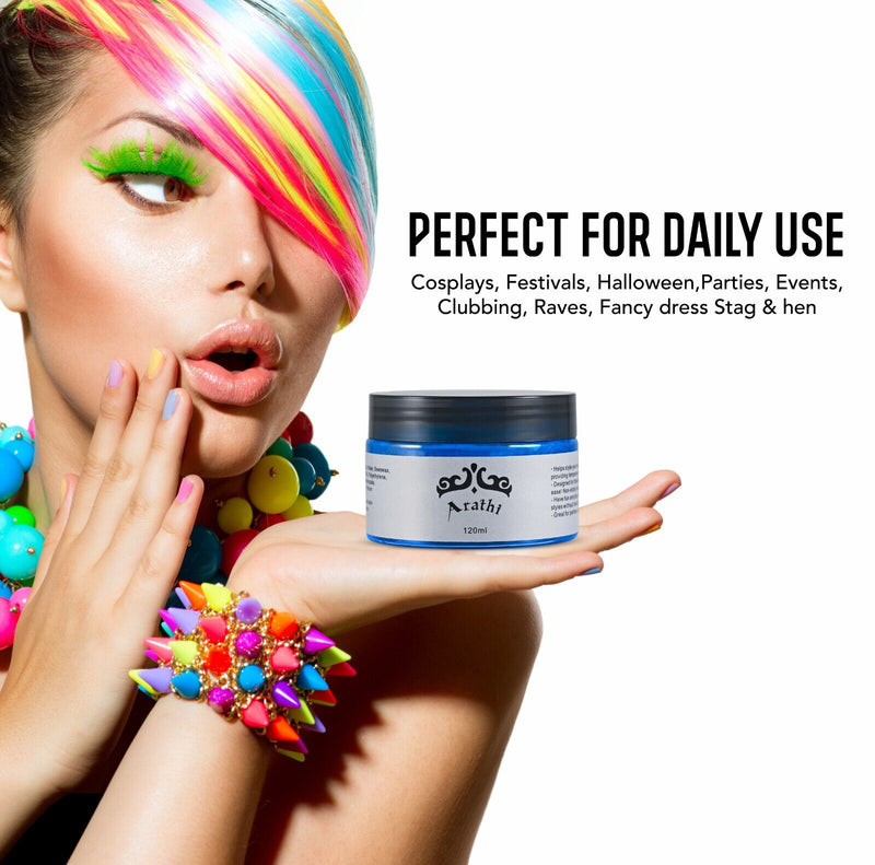 Arathi Hair Color Wax Mud Dye Cream Unisex Washable Temporary Modeling 11 Colors