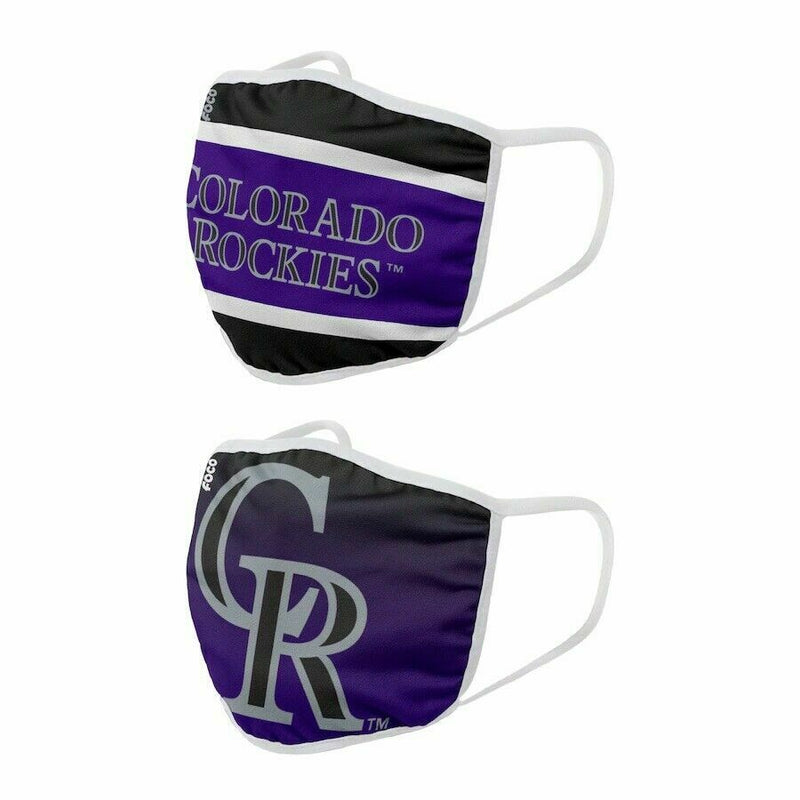Official Colorado Rockies FOCO Adult Printed Face Mask Covering 2-Pack