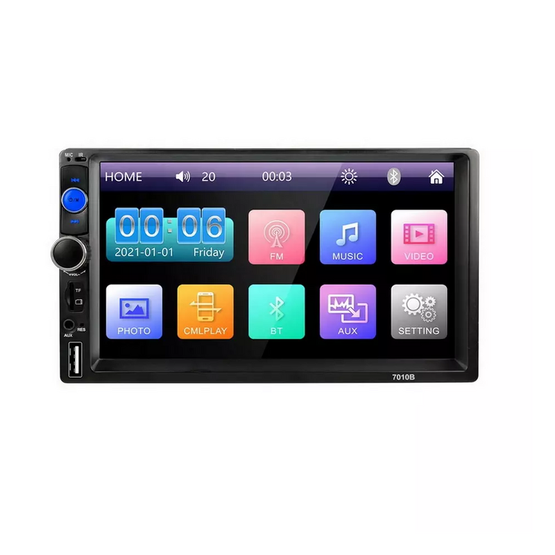 7" Double 2 DIN Car MP5 Player Bluetooth Touch Screen Stereo Radio With Camera