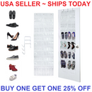 24 Pockets The Door Shoe Organizer Rack Hanging Storage Hanger Closet with Hooks