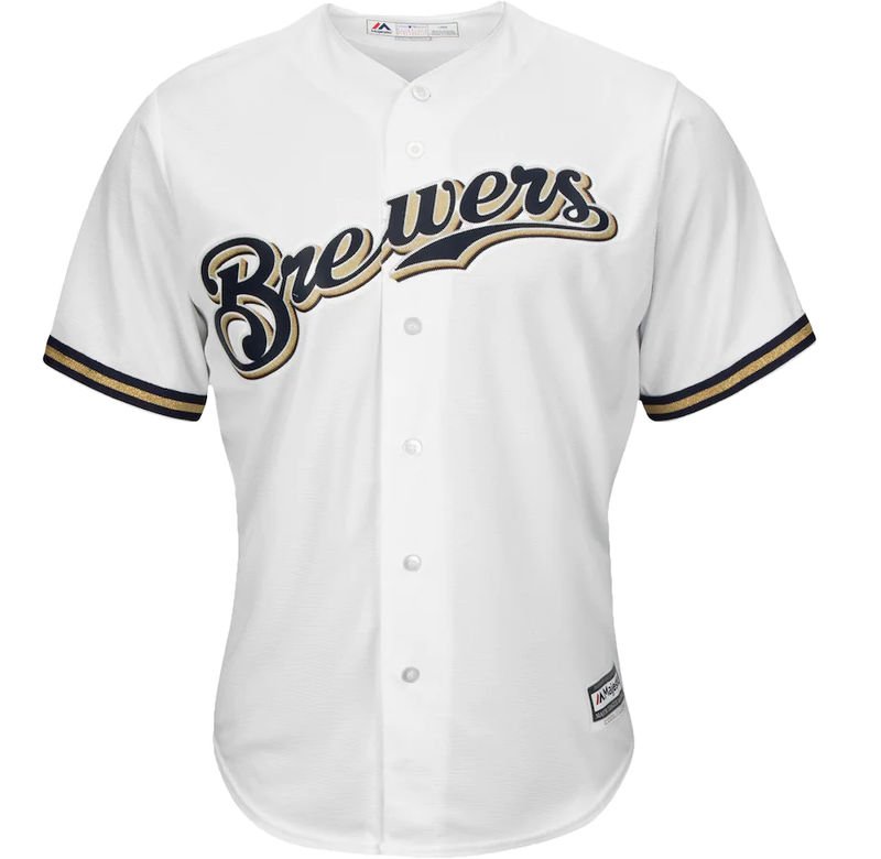 Milwaukee Brewers Majestic Official Cool Base Jersey - White
