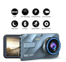 Touch Screen Dash Cam 4" 1080P Dual Lens Car DVR Recorder Front and Rear Camera