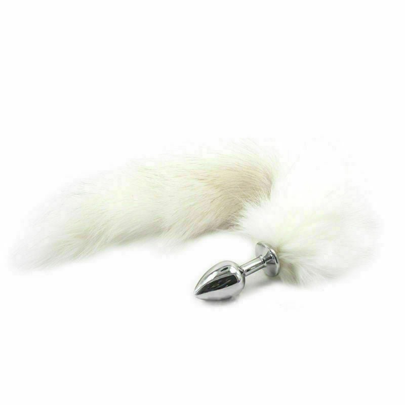 False Fox Tail With Metal Anal-Butt Plug Buttplug Cosplay Game Toy Games Romance