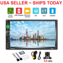 7" Double 2 DIN Car MP5 Player Bluetooth Touch Screen Stereo Radio With Camera