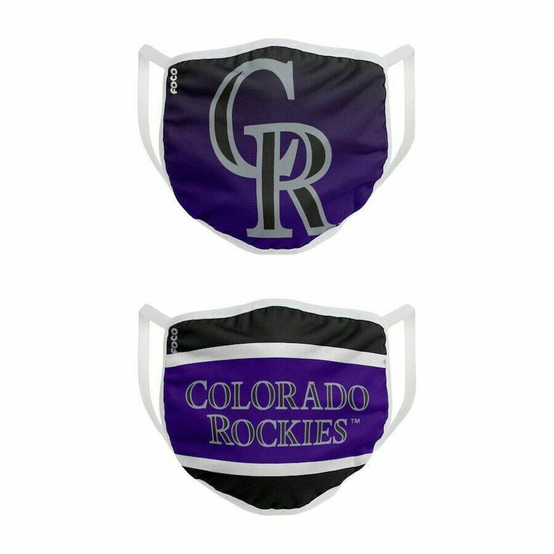 Official Colorado Rockies FOCO Adult Printed Face Mask Covering 2-Pack