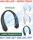 Portable USB Rechargeable Neckband Lazy Mini Hanging Dual Cooling Neck Fan USA