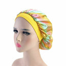 Women Satin Night Sleep Cap Hair Bonnet Hat Silk Head Cover Wide Elastic Band