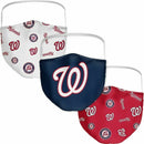 3 Pack Washington Nationals Licensed MLB Washable Resuable Face Mask Cover