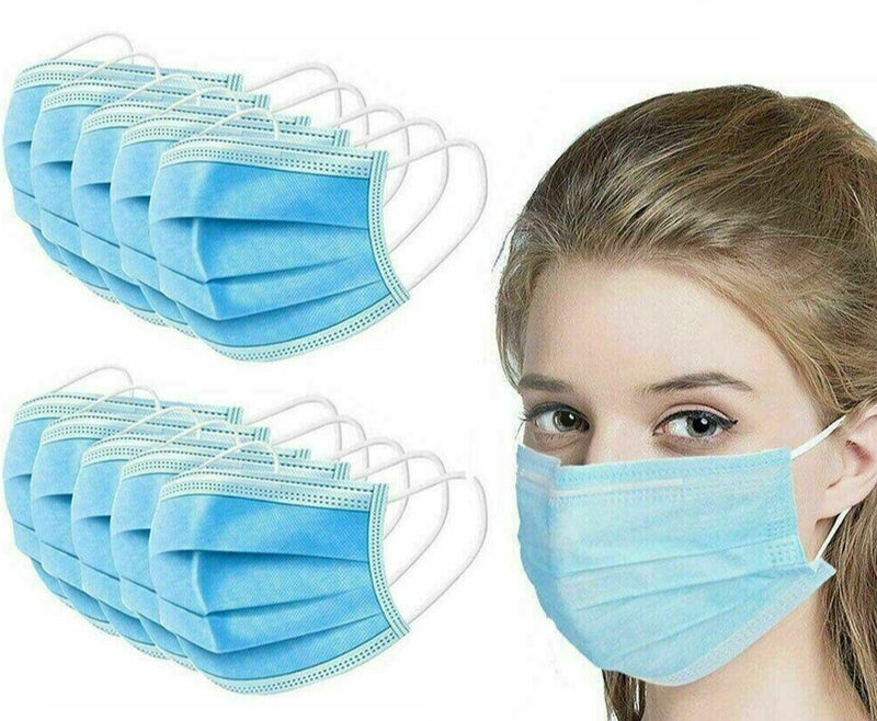 50 Face Mask Mouth Cover Surgical Medical Dental Disposable 3-PLY Earloop