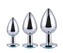 Diamond Stainless Steel Jeweled Anal Butt Plug Multi-Color Buttplug Set