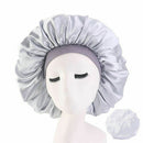 Women Satin Night Sleep Cap Hair Bonnet Hat Silk Head Cover Wide Elastic Band