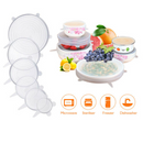 6Pcs Stretch Silicone Lids Bowl Reusable Kitchen Food Storage Wrap Sealing Cover