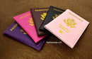 LEATHER PASSPORT HOLDER COVER WALLET TRAVEL CASE EMBLEM GOLD NEW USA