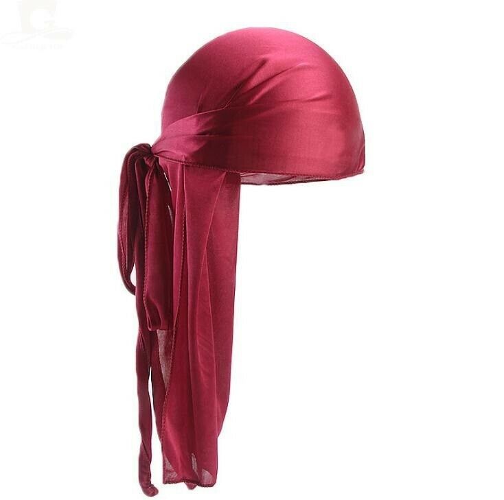 Premium Silky Satin Durag Men's Cap Hat Doo Rag Biker Smooth Head Wrap
