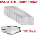 100 pcs Adult PM2.5 Activated Carbon 5 Layer Face Mask Replacement Filters Bulk