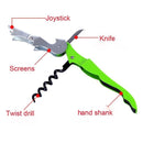 Corkscrew Doubled Hinged Waiters Wine Key Bottle Opener with Foil Cutter
