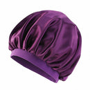 Women Satin Night Sleep Cap Hair Bonnet Hat Silk Head Cover Wide Elastic Band