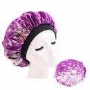 Women Satin Night Sleep Cap Hair Bonnet Hat Silk Head Cover Wide Elastic Band