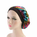 Women Satin Night Sleep Cap Hair Bonnet Hat Silk Head Cover Wide Elastic Band