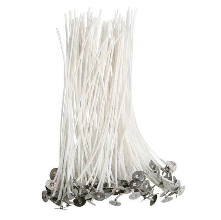 Candle Wicks 6 Inch Cotton Core Candle Making Supplies Pre Tabbed 100pcs