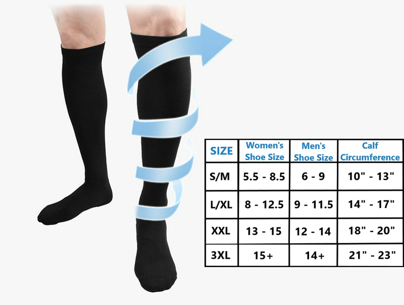 Compression Socks Stockings Womens Mens Knee High Medical 20-30 mmHG S/M-X/XL