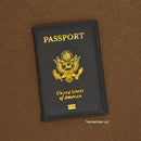 LEATHER PASSPORT HOLDER COVER WALLET TRAVEL CASE EMBLEM GOLD NEW USA