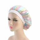 Women Satin Night Sleep Cap Hair Bonnet Hat Silk Head Cover Wide Elastic Band