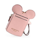 MOUSE SHAPE NAME ID CARD HOLDER BADGE WALLET PURSE NECK LANYARD