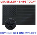 3x5FT Embroidered All Black American Flag US Black Flag Tactical Decor Blackout