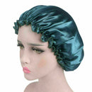 Women Satin Night Sleep Cap Hair Bonnet Hat Silk Head Cover Wide Elastic Band
