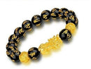 Feng Shui Black Obsidian Beads Bracelet Attract Wealth & Good Luck Bangle Pi Xiu