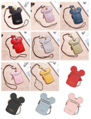 MOUSE SHAPE NAME ID CARD HOLDER BADGE WALLET PURSE NECK LANYARD