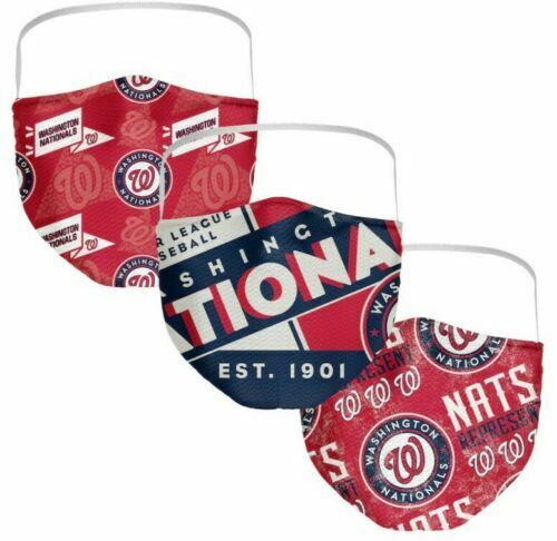 Washington Nationals Fanatics Branded Adult Throwback Face Mask Covering 3-Pack