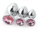 Diamond Stainless Steel Jeweled Anal Butt Plug Multi-Color Buttplug Set