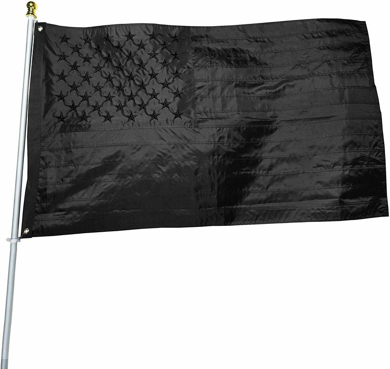 3x5FT Embroidered All Black American Flag US Black Flag Tactical Decor Blackout