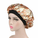 Women Satin Night Sleep Cap Hair Bonnet Hat Silk Head Cover Wide Elastic Band
