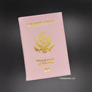 LEATHER PASSPORT HOLDER COVER WALLET TRAVEL CASE EMBLEM GOLD NEW USA