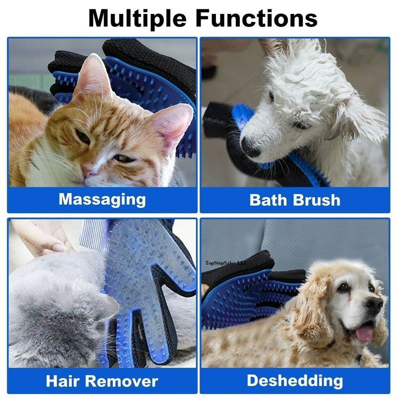 Pet Hair Remover Glove Brush Dog Cat Grooming Massage Soft Bath Deshedding Comb