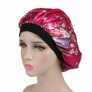 Women Satin Night Sleep Cap Hair Bonnet Hat Silk Head Cover Wide Elastic Band